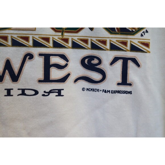 Vintage Key West Florida T Shirt‎ Mens Sz L Single Stitch Basix White USA Keys - Picture 3 of 7